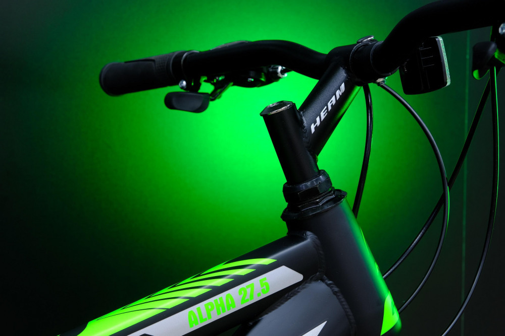 HEAM ALPHA 27,5 Prom Матовый Чёрный/Зелёный рама 19 (на рост 171-182)
